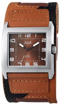 Just Watches Herren-Armbanduhr Analog Quarz Leder 48-S10629-BR