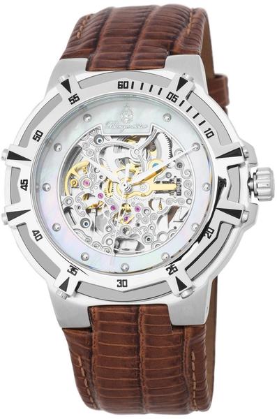 Burgmeister Herren Skeleton Automatik Uhr mit Leder Armband BM235-105