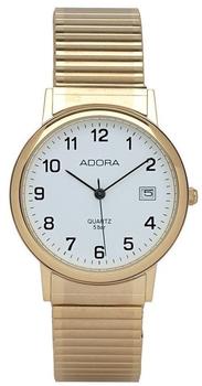 Adora Armbanduhr Analoguhr Edelstahluhr gelbgoldfarben mit Zugband Adora 28397