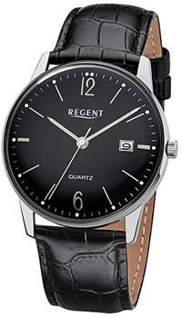 Regent Herrenuhr 32-F-985 Quarzuhr Leder schwarz Uhr URF985