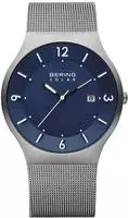 BERING 14440-007, Bering 14440-007 Herrenuhr, Milanaise/Solar, Silber