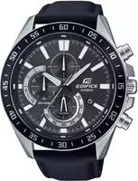 CASIO EDIFICE Chronograph Quarzuhr, Armbanduhr, Herrenuhr, Lederarmband,Datum,