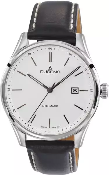Dugena Herren-Armbanduhr 4461011 Milano, Automatikwerk, weißes