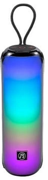 Technaxx MusicMan Portable Bluetooth Speaker with RGB Disco Lights, FM Radio, USB & MicroSD Playback, 1800mAh (4 h), Bluetooth Lautsprecher, Schwarz