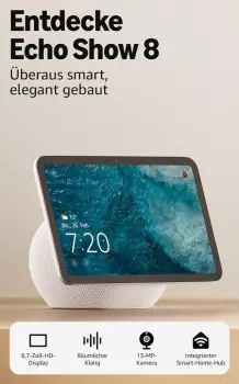 Amazon Echo Show 8 (2025) weiß – Amazon Echo Show 8 (2025) weiß vereint Unterhaltung und intelligente Haussteuerung