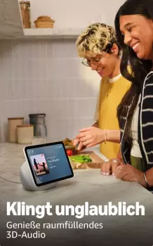 Amazon Echo Show 8 (2025) weiß – Raumfüllender Klang trifft auf intelligente Sprachsteuerung