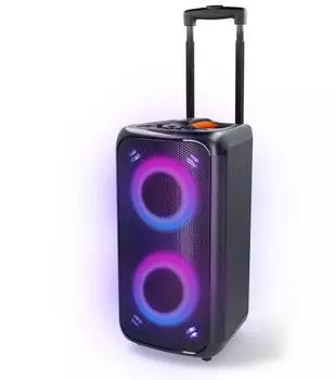 Nedis Bluetooth-Party-Lautsprecher max. Batteriespielzeit: 5 Std 240 W Tragegriff Partylicht Equalizer Orange/Schwarz