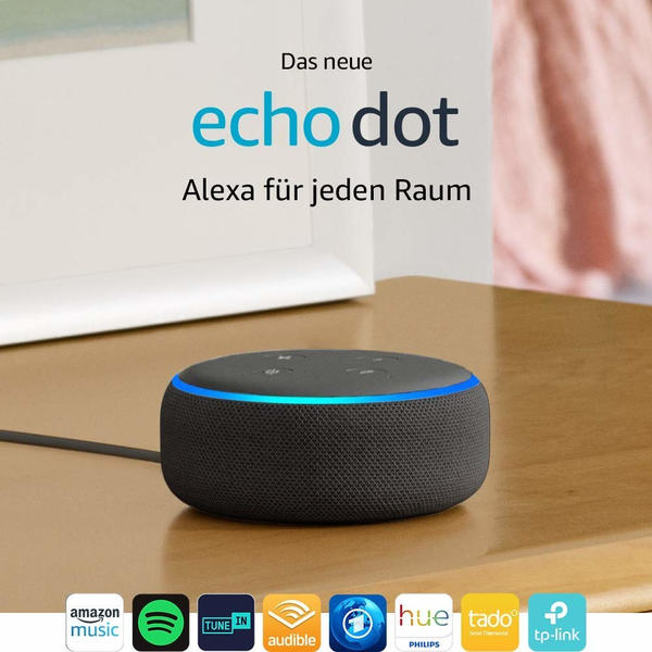 Energiemerkmale & Ausstattung Amazon Echo Dot (3. Generation) Anthrazit Stoff