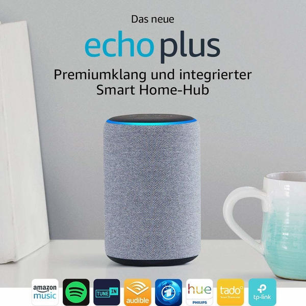 Ausstattung & Energiemerkmale Amazon Echo Plus (2. Generation) Hellgrau Stoff