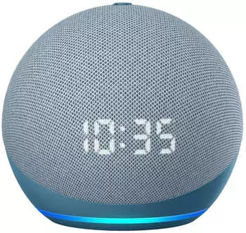 Amazon Echo Dot (4. Generation) mit Uhr blaugrau