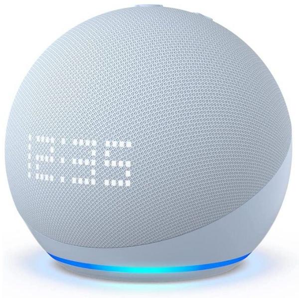 Amazon Echo Dot (5. Generation) mit Uhr graublau