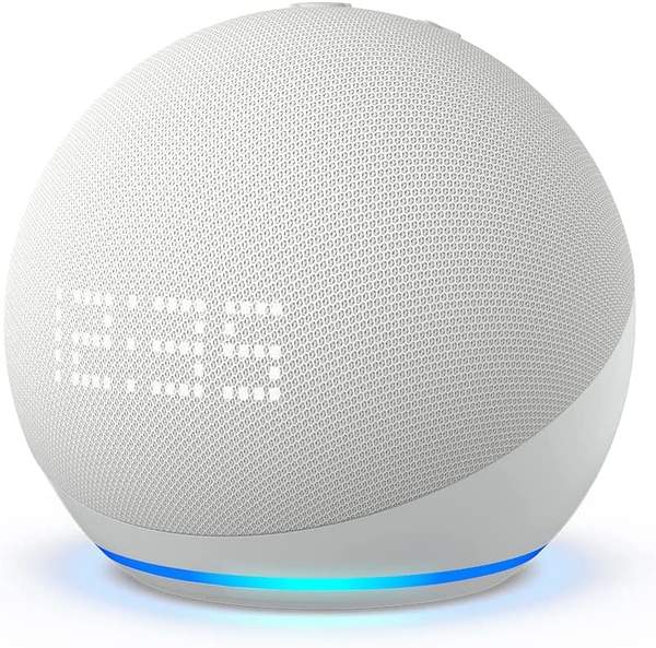 Amazon Echo Dot (5. Generation) mit Uhr weiß