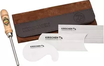 Kirschen Ziehklingensatz 4-teilig in Veloursleder-Tasche inkl. Ziehklingenstahl (3824001)