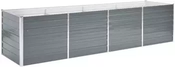 vidaXL Hochbeet Verzinkter Stahl 320x80x77cm grau