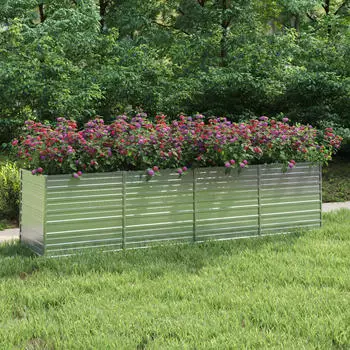 vidaXL Garten-Hochbeet 320x80x77cm Verzinkter Stahl Silber (316890)