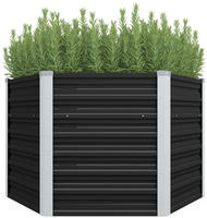 vidaXL Garten-Hochbeet Anthrazit 129 x 129 x 77 cm Verzinkter Stahl