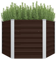 vidaXL Garten-Hochbeet Braun 129 x 129 x 77 cm Verzinkter Stahl