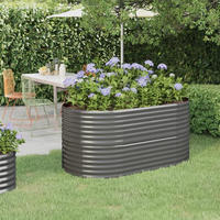 vidaXL Hochbeet Verzinkter Stahl 152x80x68 cm Grau