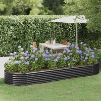 vidaXL Hochbeet Verzinkter Stahl 322x100x36 cm Anthrazit