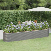 vidaXL Hochbeet Verzinkter Stahl 368x80x68 cm Grau