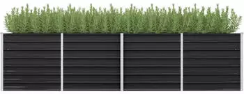 vidaXL Garten-Hochbeet Anthrazit 320x80x77cm Verzinkter Stahl (45728)