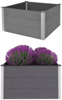 vidaXL Garten-Hochbeet WPC 100x100x54cm Grau (43605)