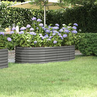 vidaXL Hochbeet Verzinkter Stahl 152x80x36 cm Grau