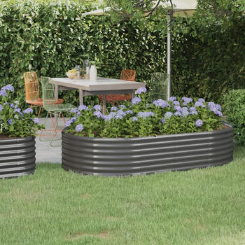 vidaXL Hochbeet Pulverbeschichteter Stahl 175x100x36cm Grau (318989)