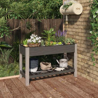 Vidaxl - Garten-hochbeet Mit Ablage Grau 120x50x75 Cm Wpc