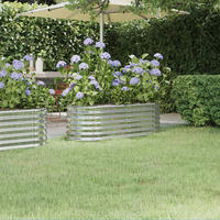 vidaXL Hochbeet Verzinkter Stahl 114x40x36 cm Silbern