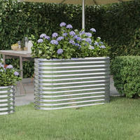 vidaXL Hochbeet Verzinkter Stahl 114x40x68 cm Silbern