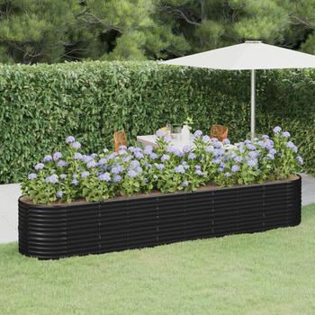 vidaXL Hochbeet Pulverbeschichteter Stahl 368x80x68cm Anthrazit (318966)