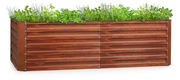 Blumfeldt Rust Grow Gartenbeet verzinktes Stahlblech 0,6 mm Rost-Finish 200 x 60 x 100 cm