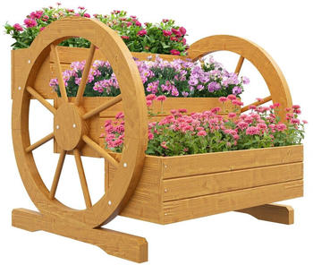 Outsunny Hochbeet Holz mit 3 Etagen 61 x 62 x 57 cm braun (84H-029V00TK)