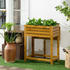 Outsunny Hochbeet Holz mit klappbarer Tischplatte 64 x 63 x 74,5 cm braun (845-816V00BN)