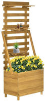 Outsunny - Hochbeet Mit Rankgitter, Pflanzkasten Mit 3 Ablagen, Blumenkasten Mit
