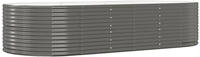 vidaXL Hochbeet Grau 291x140x68 cm Verzinkter Stahl