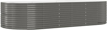 vidaXL Hochbeet Stahl pulverbeschichtet 291 x 140 x 68 cm grau (319099)