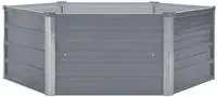vidaXL Hochbeet 129 x 129 x 45 cm Verzinkter Stahl Grau
