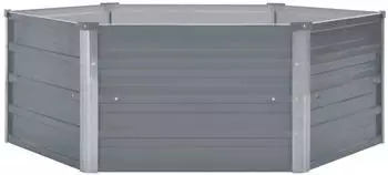 vidaXL Raised Bed 129x129x46 cm grey