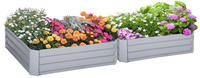 Outsunny Hochbeet Set, 2-tlg. Gartenbeet, Pflanzkasten, Blumenkasten,...