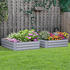 Outsunny Hochbeet Set 2-teilig Stahl verzinkt 100 x 100 x 30 cm grau (845-517GY)