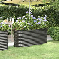 vidaXL Hochbeet Verzinkter Stahl 152x40x68 cm Anthrazit