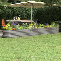 vidaXL Hochbeet Verzinkter Stahl 332x40x36 cm Grau