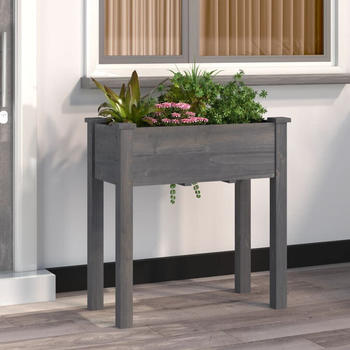 vidaXL Pflanzkübel mit Einsatz Grau 71x37x76cm Massivholz Tanne