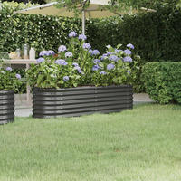 vidaXL Hochbeet Verzinkter Stahl 152x40x36 cm Anthrazit