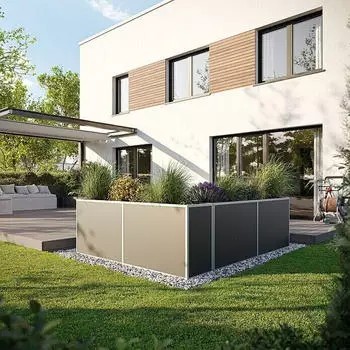 KGT Hochbeet 2,05x0,45x0,77m Aluminium Silber