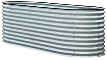 Floraworld Hochbeet Welle 240x80x81,5cm Stahl Silber