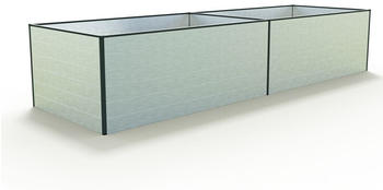 GFP - Garten- & Freizeit-Profi Hochbeet Kingsize Daniela mit Aluminium-Hohlkammerprofilen 387 x 119 x 77 cm Alu silber (GFPV00411)