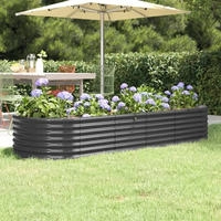 vidaXL Hochbeet Verzinkter Stahl 224x80x36 cm Anthrazit